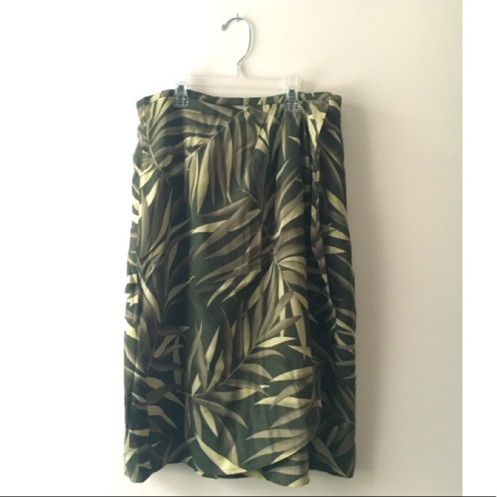 Green Palm Branch Tuilp Skirt